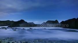 Moonlit Waves Time Lapse Before Storm Brendan