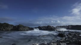 Time Lapse of Harbour In Moonlight Before Storm Brendan