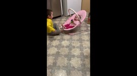 Big Brother Makes Baby Laugh