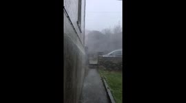 Storm Brendan 2020 Raging torrential wind and rain in Anglesey north wales