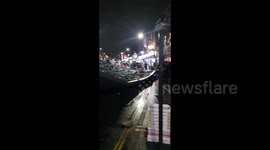 Roof blown off by high winds in Slough, UK