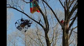 ultralight landed in the trees at Valley forge National Park.
