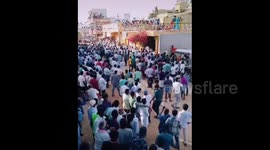 Miraculous escape for man after runaway bullock cart ploughs into crowd