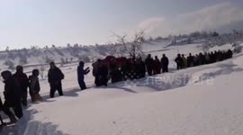 Indian soldiers brave freezing conditions to carry pregnant woman four hours to hospital