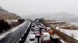 Drone footage shows massive aftermath of pile-up involving dozens of vehicles on Chinese highway
