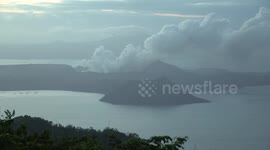 Taal Volcano Crisis - Steam Drifts From Volcano Crater