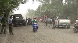 Taal Volcano Crisis - Army Checkpoint At Exclusion Zone Near Volcano