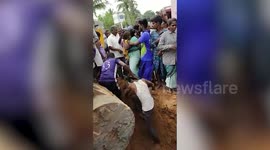 Young men rescue toddler trapped in 5-foot-deep pit in southern India