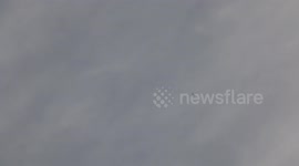 International Alliance military plane seen flying over northern Syria near the Turkish border