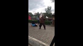 Elderly Street Performer Entertains Crowds In The Philippines