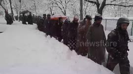 Snowfall; Elderly old man critical, was lifted by Indian army in the nearest hospital in Northern India.