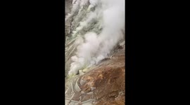 Hakone, Japan steam vents view from gondola