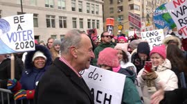 Senator Chuck Schumer attends Women's March in New York