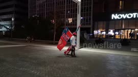 An Arsenal Superfan Walks Up To Wembley Stadium