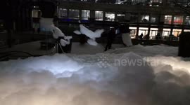 Visitors can walk through life-sized clouds made of foam at London's Winter Lights Festival