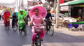 Colourful umbrella festival in Thailand