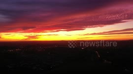 Stunning sunset and afterglow in County Tyrone, Northern Ireland