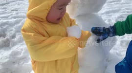 Cuteness Overload Children cry in the snow in cutest way ever!