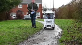 Uncle builds huge remote controlled truck for nephew