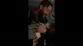There's nothing quite like a father and son bond! 14-month-old can't stop cracking up at US dad's fake cough