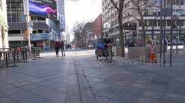 Man using alternative means for transportation