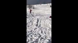 Back flip on skis fail