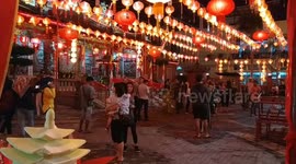 Decorations on display as Indonesian temple attracts tourists for upcoming Chinese New Year celebrations