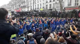 'Because of Macron!' Women perform flash mob in Paris against pension reform