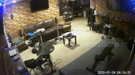 Security camera captures moment pet rabbit is woken by Houston explosion