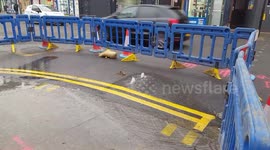 Water pipe burst in Harringay's Green Lanes in London
