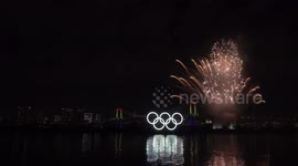 Fireworks set off to mark 6-month countdown until the Tokyo 2020 Olympic Games