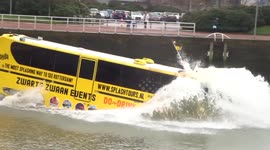 Would you try this? Amazing amphibious bus in Rotterdam wows tourists