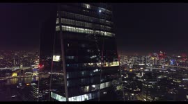 Central London Skyscrapers Night Time Aerial Footage (Drone 4K) - Part 4