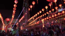 Liong, The Dragon Dance, is performed during the Chinese New Year in the See Hin KIiong Temple, the most beautiful temple in West Sumatra Province