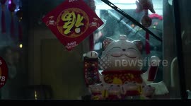 Celebrations of the chinese new year celebration in the neighbourhood of Usera in Madrid, Spain