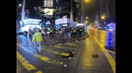 Mong Kok protesters hurl projectiles at Hong Kong riot police on first day of Lunar New Year