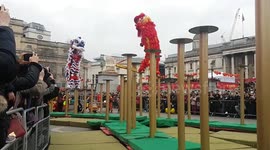 Hundreds attend Chinese New Year celebrations in Trafalgar Square, London