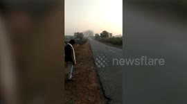 Massive explosion witnessed as truck carrying cylinders caught on fire in central India