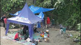 Indonesian veterinarians conduct autopsy on 55-year-old elephant after it fell sick and died
