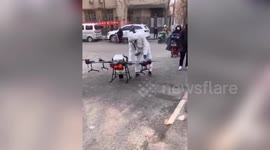 Drones are being used to spread disinfectant across Chinese residential communities to combat the coronavirus outbreak