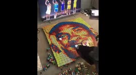 US artist builds realistic Kobe Bryant tribute using 814 Rubik's cubes