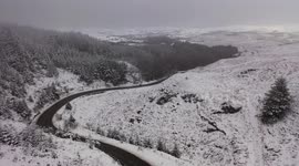Winter Forest Snowfall - Aerial Sequence