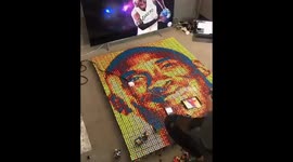 US artist builds realistic Kobe Bryant tribute with Rubik's Cubes
