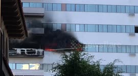 Shocking Barrington Plaza Apartment on Fire in Los Angeles