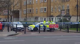 Police cordon off scene of fatal collision between pedestrian and car in south London