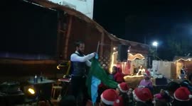 Magician Surprise Audience With Umbrellas Out Of Silk Pieces