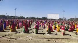 Thousands of women valorously sway to the royal sword dance making their place into Guinness book of records in the western Indian state of Gujarat