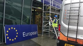 Brexit Day: Sign removed from European Commission in Northern Ireland