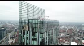 Manchester Beetham Tower Close-Up Aerial Footage (Drone 4K)