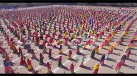 Drone footage; More thanThousands dance with swords for world record attempt in Central India